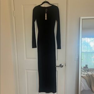 SKIMS SOFT LOUNGE LONG SLEEVE DRESS | ONYX